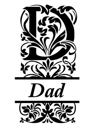 Vinyl Word Art Split Letter Dad
