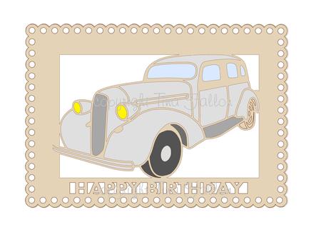 Card Topper Vintage Car