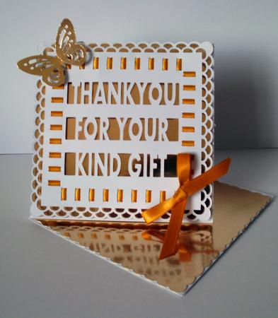 Thank You For Your Gift Twisted Easel Card And Box