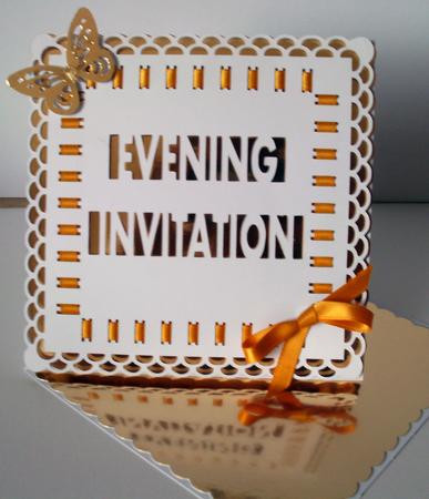 Evening Invitation Twisted Easel Card With Box