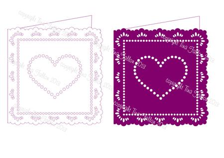 Pretty Heart Detailed Card For Weddings And Romance