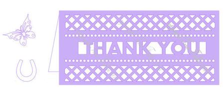 Thank You Card With Lattice Detail