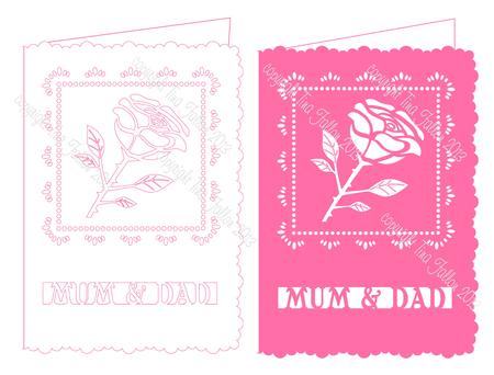 Mum And Dad Rose Card Template