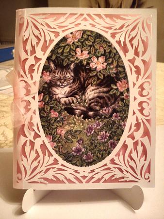 Beautiful Cut And Print Card Template Garden Cat File
