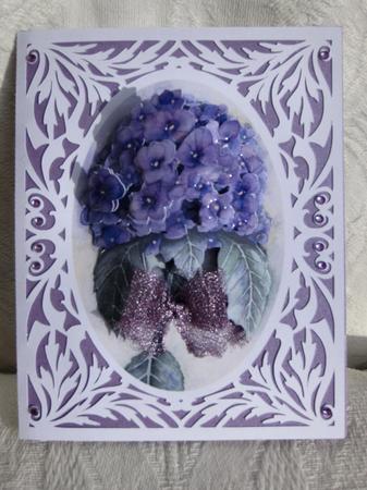 Beautiful Cut And Print Hydrangea Card Template File