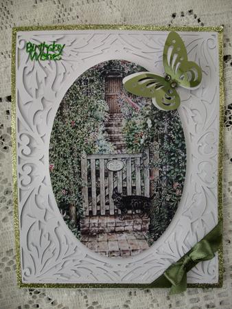 All In One Card Cat At Garden Gate Cat