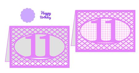 Age 11 Card Template With Lattice Work