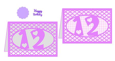 Age 12 Card Template With Lattice Work
