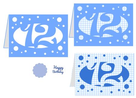 Age 12 Card Template With Bubbles Cut Out