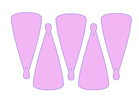 Set Of Plain Fan Blades To Make A Fan Shaped Card