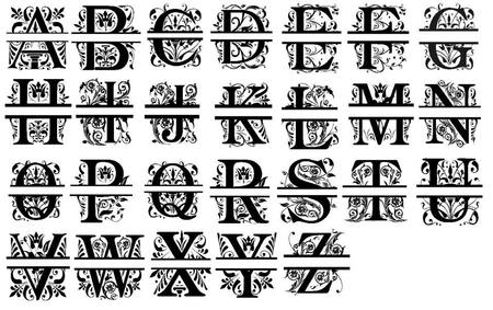 Set 26 Split Letters Alphas For Word Art Vinyl Files