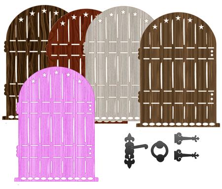 Fairy Door Card Toppers X 5 Set 2 Print N Cut