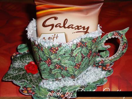 Christmas Holly Cup And Saucer Cut And Print