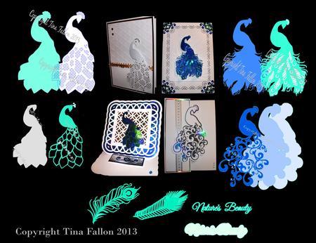 Set Of 4 Peacocks With Layers Plus Feathers And Quote