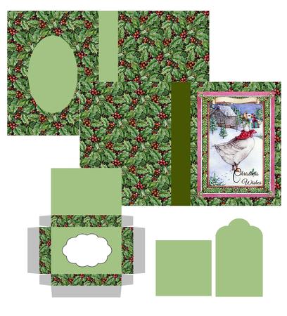 Christmas Goose Combi Card Box And Outer Presentation Box
