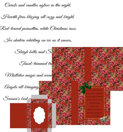 Christmas Poinsettia Card Box N Outer Presentation Box