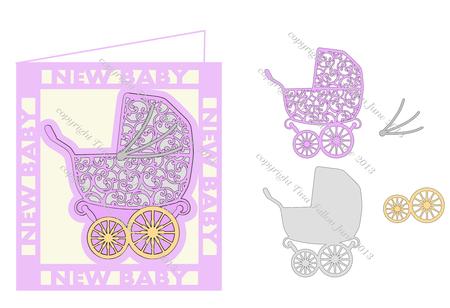 New Baby Pram Card Template File