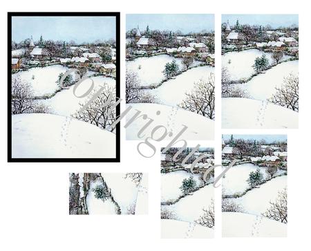 Christmas Scene Pyramids Print N Cut Cutting File