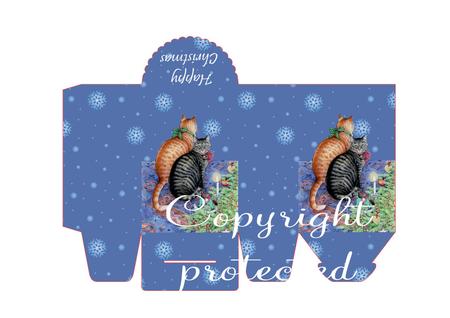 Christmas Cats Bag Template Print N Cut File