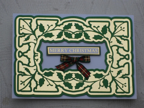 Card Template Holly Faux Embossed