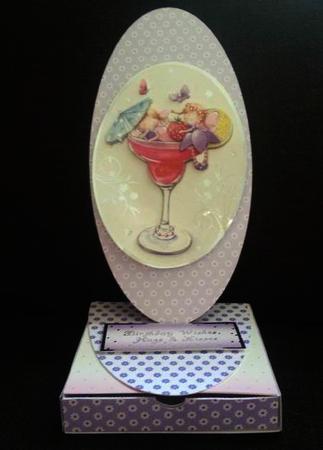 Oval Plain Easel Card With Drawer Box