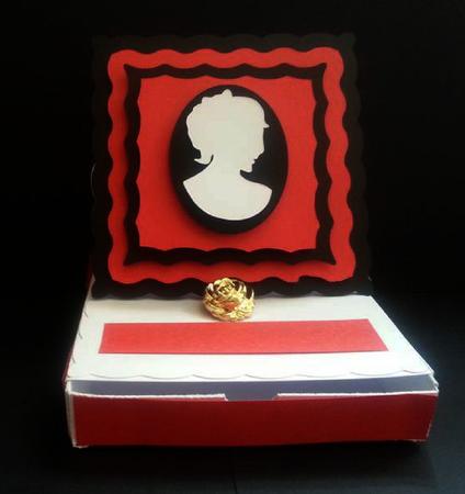 Square Decorative Edge Easel Card With Drawer Box
