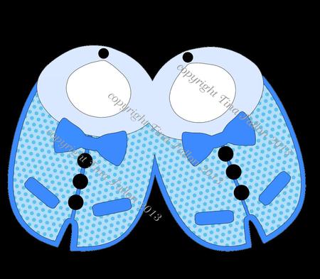 Bib Card Topper For Twin Boys
