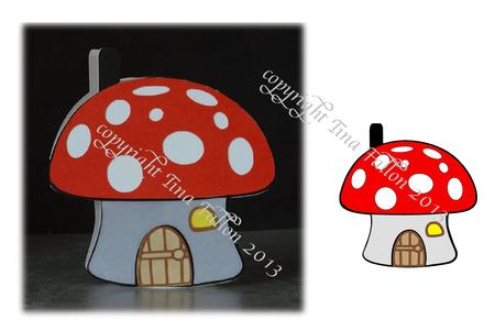 Fairy Mushroom House Card Template With Layers