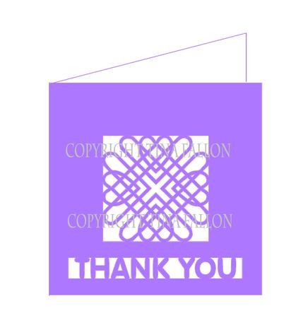 Entwined Hearts Collection Thank You Card Square