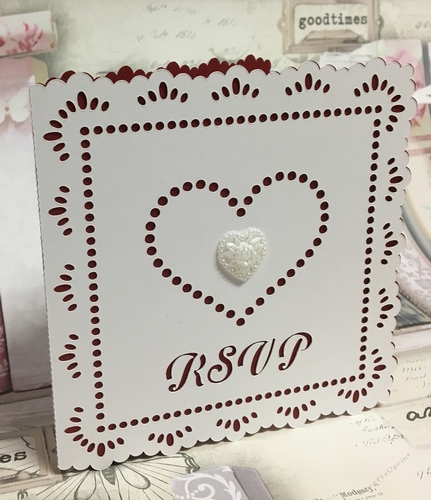 Wedding Hearts Set Rsvp Card Cutting File