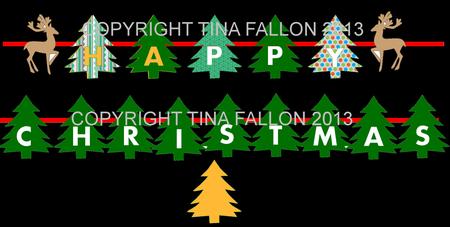 Christmas Tree Bunting Cutting Files