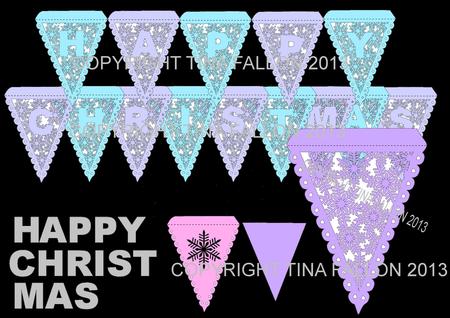 Christmas Snowflake Bunting Cutting Files