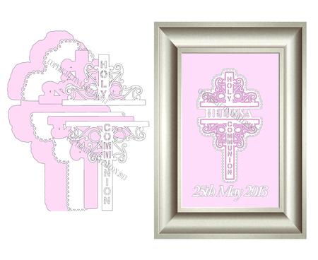 Holy Communion Decorative Cross For Vinyl And Card