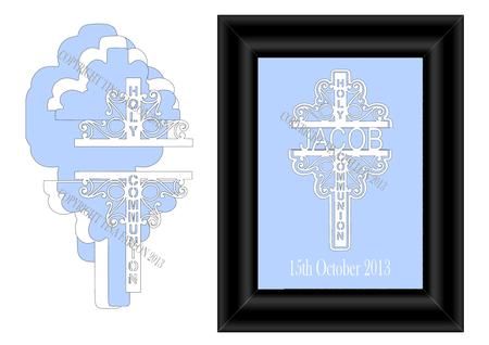 Holy Communion Decorative Cross No 2 For Vinyl And Card