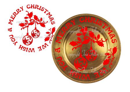 Baubles Christmas Word Art Great For Vinyl N Charger Plates