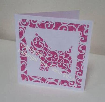Filigree Scottie Dog Card Template
