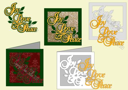 Peace Love Joy Sentiment Topper And Card Template 3 Files