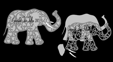 Filigree Elephant Topper 1 Raised Trunk Good Luck