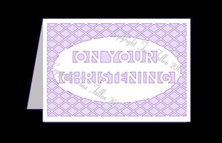 On Your Christening Lattice Card Template