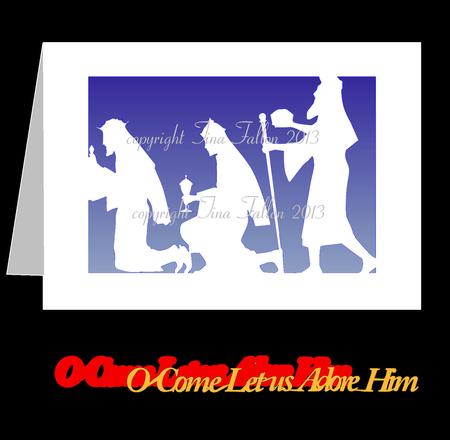 O Come Let Us Adore Him Card Template