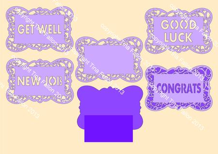 Get Well New Job Congrats Good Luck Set Filigree Toppers