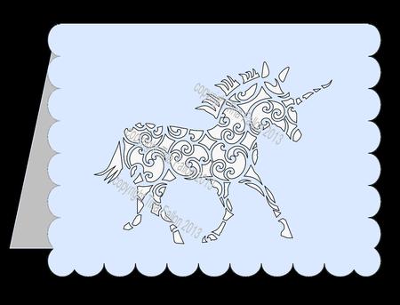 Filigree Unicorn Card Template