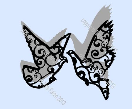 Filigree Wedding Dove Toppers