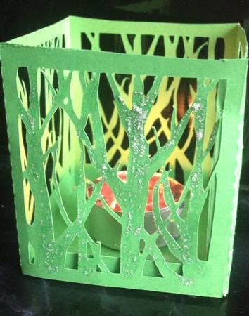 Tealight Luminaire Gift Box Winter Trees
