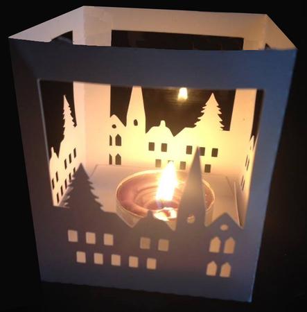 Night Scene Box - Christmas Tealight Luminaire