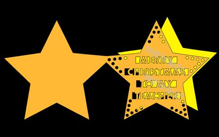 Merry Christmas Teacher Star Shaped Card Template