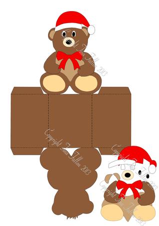 Christmas Bear Treat Box Layered Cut Only File
