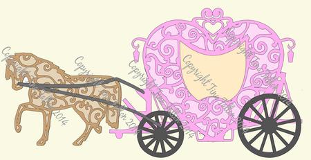 Wedding Carriage And Horse Heart Shaped File