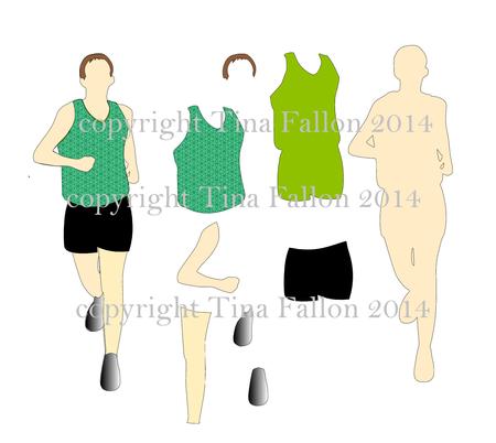 Footballer Athelete runner cross Country Man Layered
