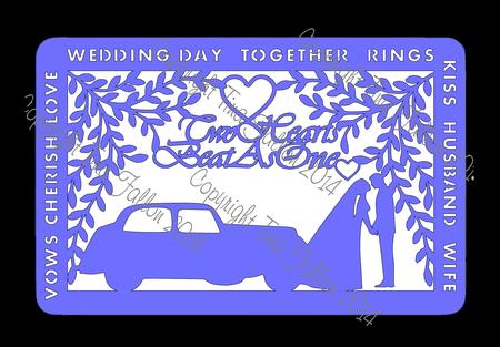 Wedding Day Frame With Car
